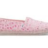 TOMS | Youth Alpargata Foil Hearts Print Pink Hearts