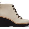 TOMS Dress Casual | Melrose Water Resistant Lace-Up Wedge Boot Beige