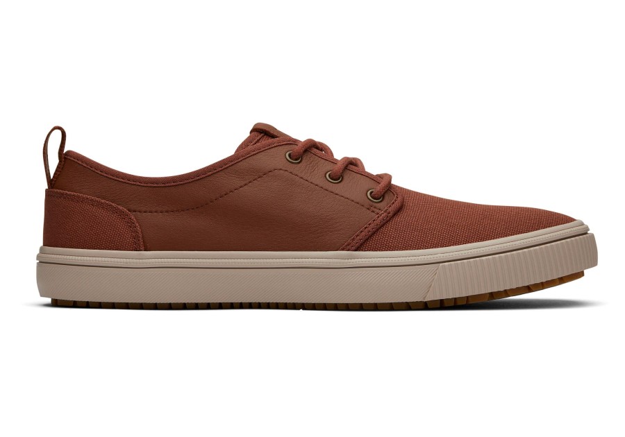 TOMS Sneakers | Carlo Terrain Brown Leather Water Resistant Sneaker Water Resistant Dark Ember