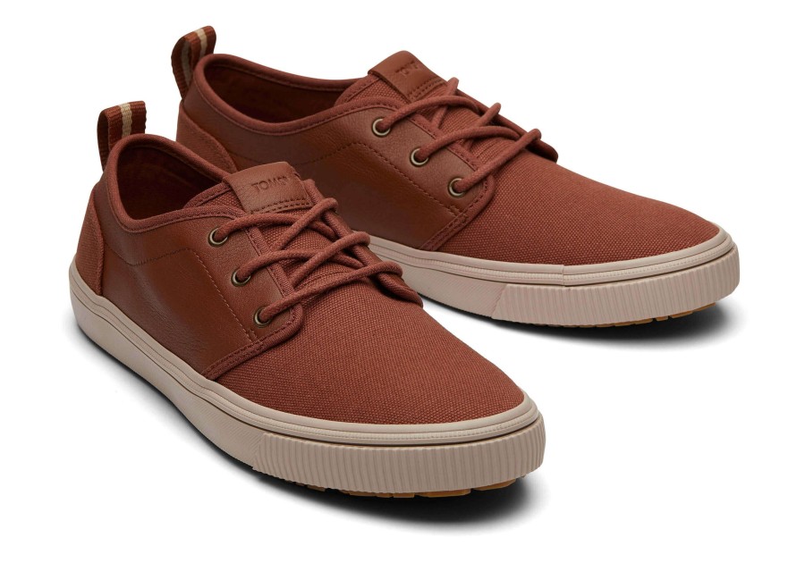 TOMS Sneakers | Carlo Terrain Brown Leather Water Resistant Sneaker Water Resistant Dark Ember