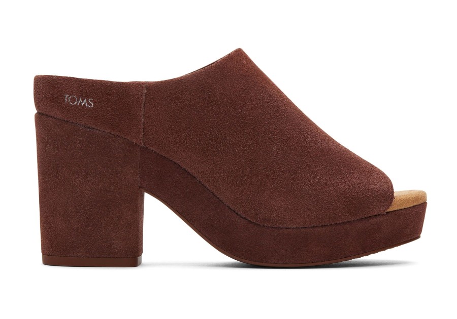 TOMS Platforms | Florence Suede Heel Chestnut