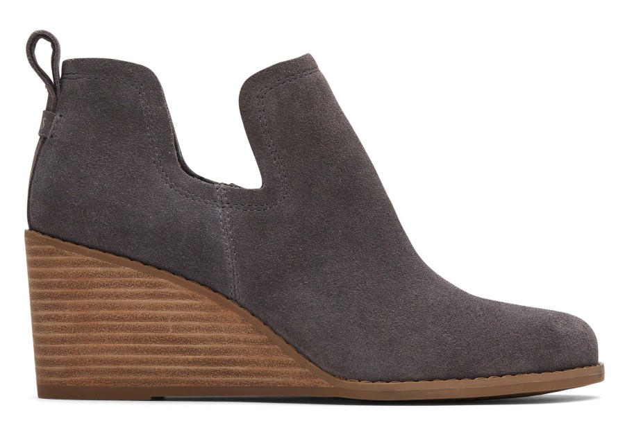 TOMS Dress Casual | Kallie Grey Suede Wedge Boot|Kallie Grey Suede Wedge Boot Pavement Grey