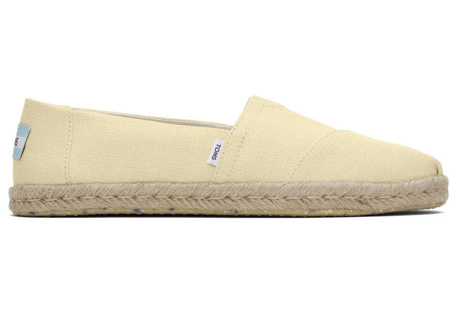 TOMS Espadrilles | Alpargata Rope Espadrille Pale Lemon Textured Woven