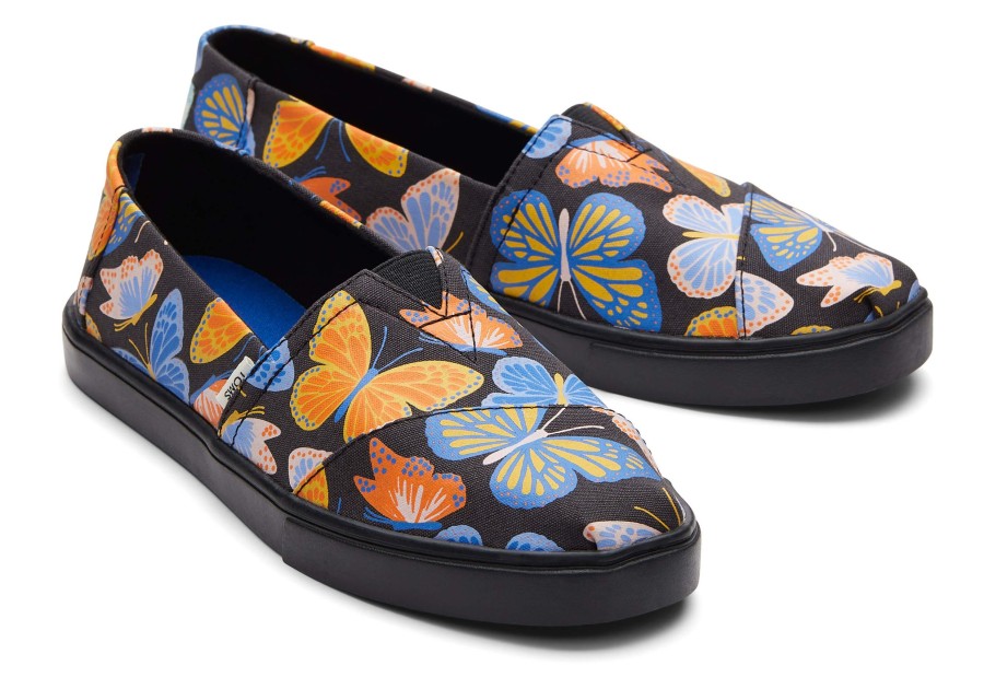 TOMS Sneakers | Alpargata Cupsole Slip On Black Glow Butterfly