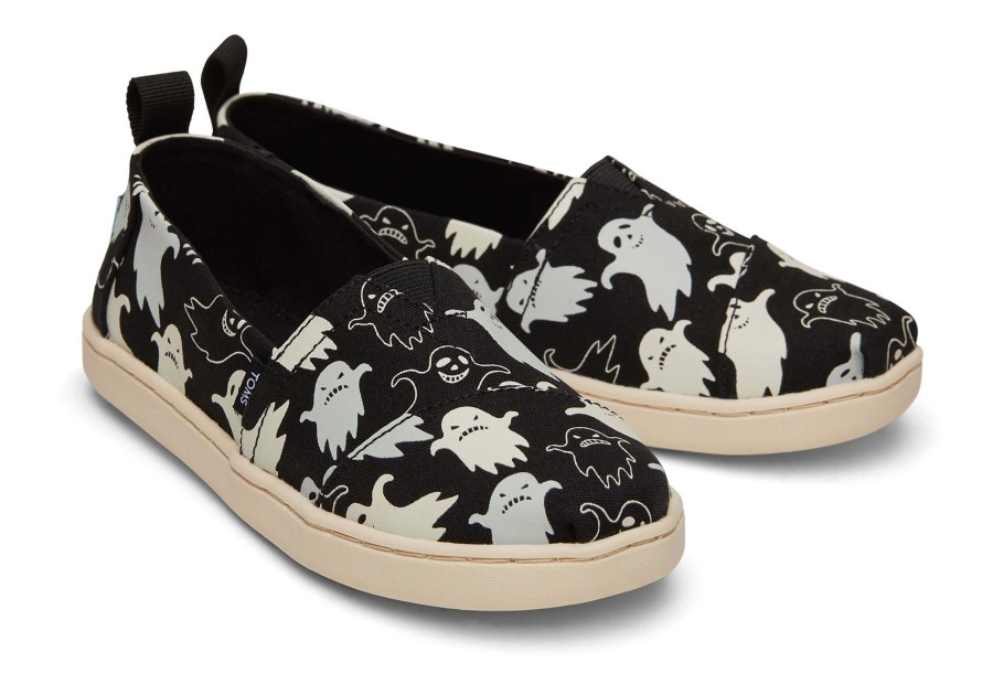 TOMS | Youth Alpargata Glow In The Dark Ghosts Kids Shoe Black Glow