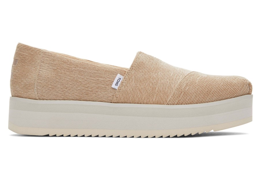 TOMS Sneakers | Alpargata Oatmeal Corduroy Midform Espadrille Corduroy Oatmeal