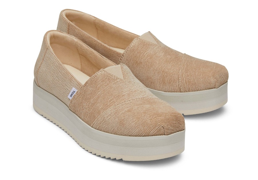 TOMS Sneakers | Alpargata Oatmeal Corduroy Midform Espadrille Corduroy Oatmeal