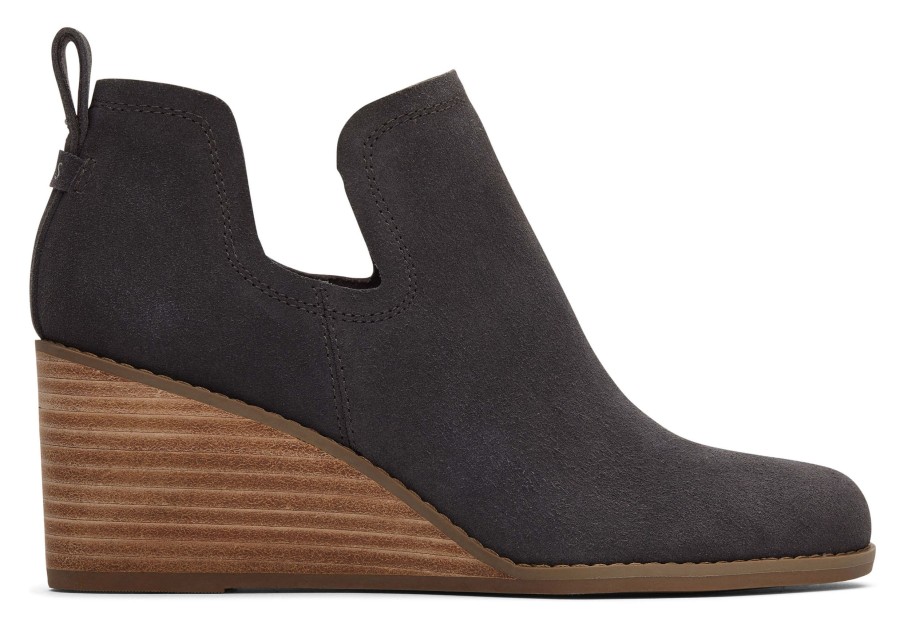 TOMS Wide Width | Kallie Grey Suede Wedge Boot Wide Width|Kallie Grey Suede Wedge Boot Wide Width Grey Wide