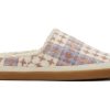 TOMS Slippers | Sage Pink Plaid Faux Shearling Slipper Rose