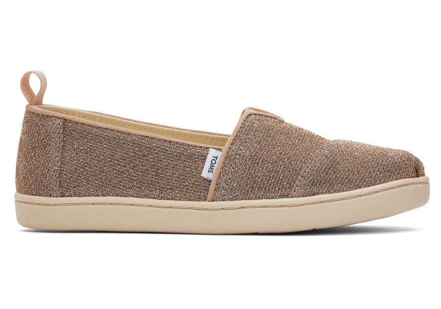 TOMS | Youth Alpargata Knit Kids Shoe Gold Sparkle