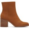 TOMS Heels & Wedges | Evelyn Tan Leather Heeled Boot|Evelyn Tan Leather Heeled Boot Leather Tan