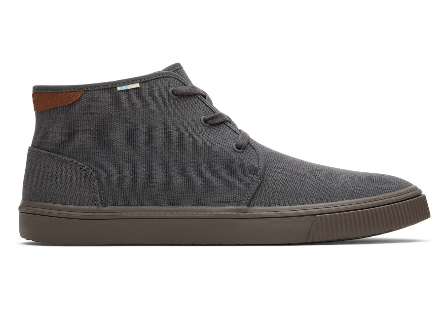 TOMS Dress Casuals | Carlo Mid Graphite Heritage Canvas Lace-Up Sneaker Smoky Graphite