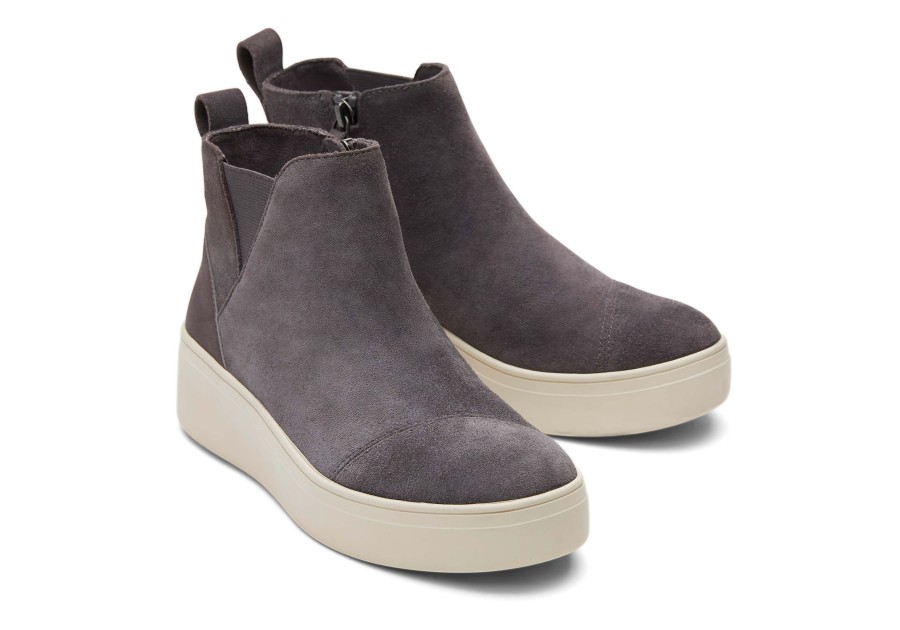 TOMS Sneakers | Jamie Grey Suede Slip On Sneaker Pavement Grey