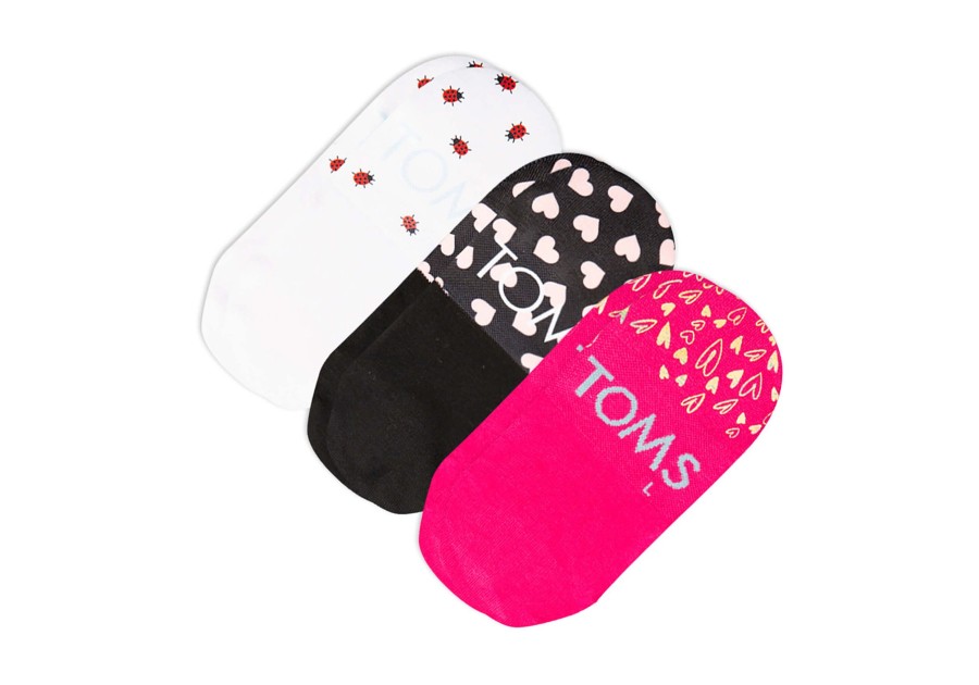 TOMS Socks | Ultimate No Show Socks Valentines 3 Pack Pink Multi