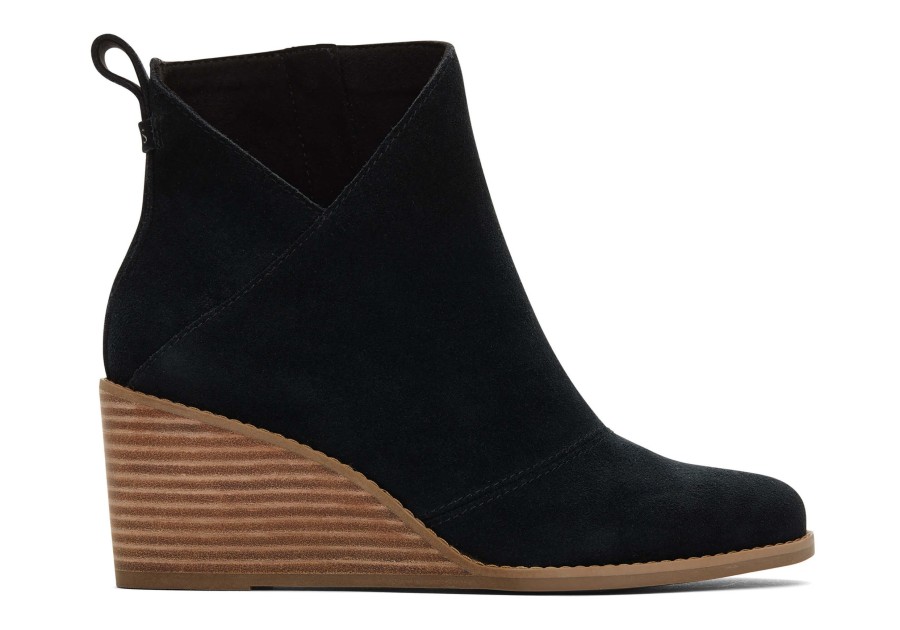 TOMS Heels & Wedges | Sutton Wedge Boot Black Suede