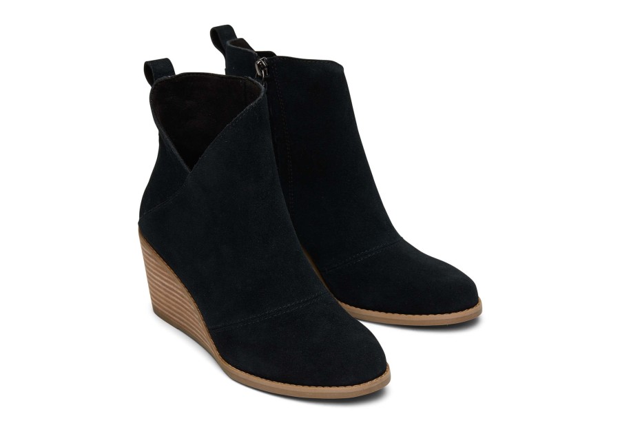 TOMS Heels & Wedges | Sutton Wedge Boot Black Suede