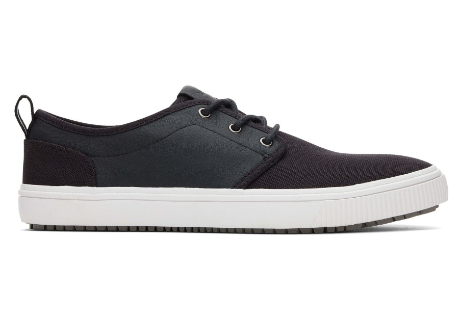 TOMS Sneakers | Carlo Terrain Black Leather Water Resistant Sneaker Water Resistant Black Canvas