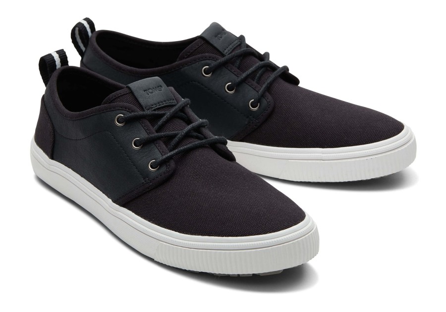 TOMS Sneakers | Carlo Terrain Black Leather Water Resistant Sneaker Water Resistant Black Canvas