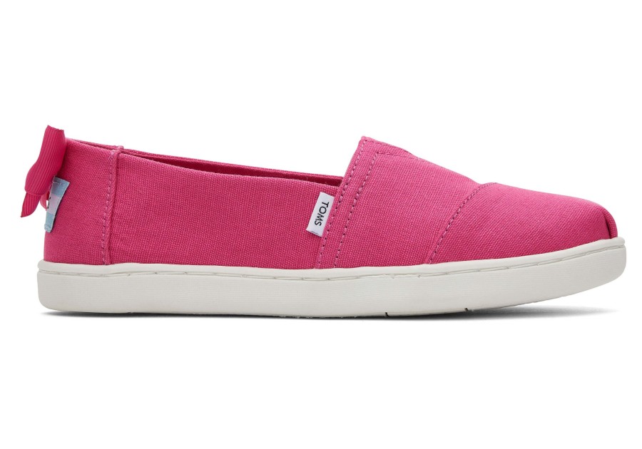 TOMS | Youth Alpargata Pink Bow Kids Shoe Fuchsia