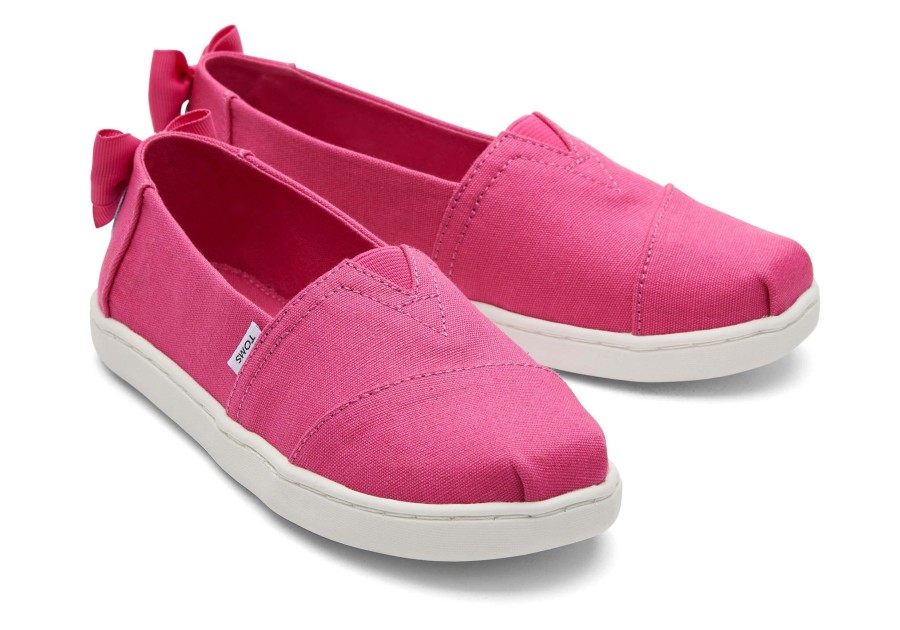 TOMS | Youth Alpargata Pink Bow Kids Shoe Fuchsia