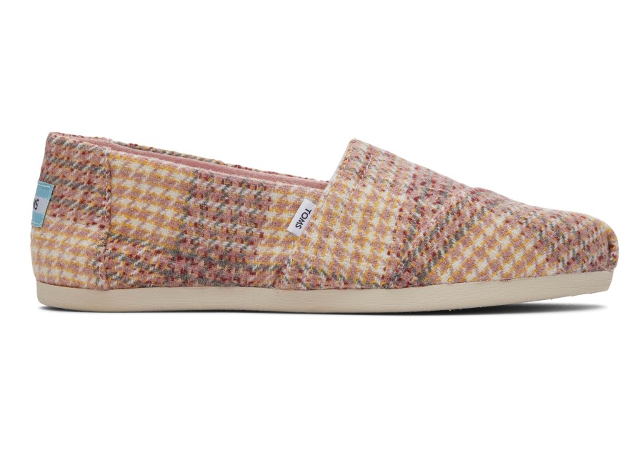 TOMS Alpargatas | Alpargata Pink Plaid Tweed Plaid Pink Quartz