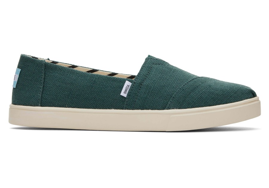 TOMS Sneakers | Alpargata Cupsole Green Heritage Canvas Slip On Stormy Green