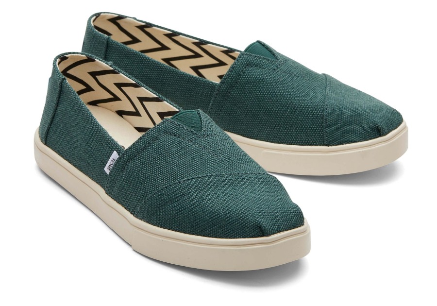 TOMS Sneakers | Alpargata Cupsole Green Heritage Canvas Slip On Stormy Green