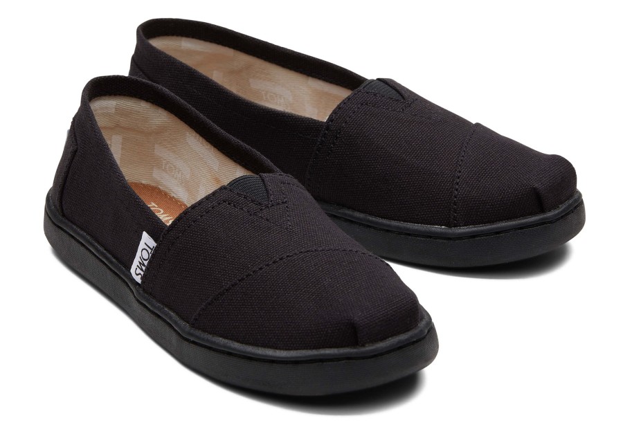 TOMS | Youth Alpargata Canvas Kids Shoe Black