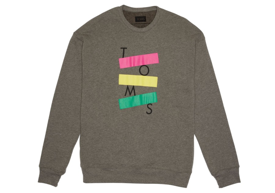 TOMS Sweatshirts | Toms Fleece Crewneck Sweatshirt Dark Heather Grey