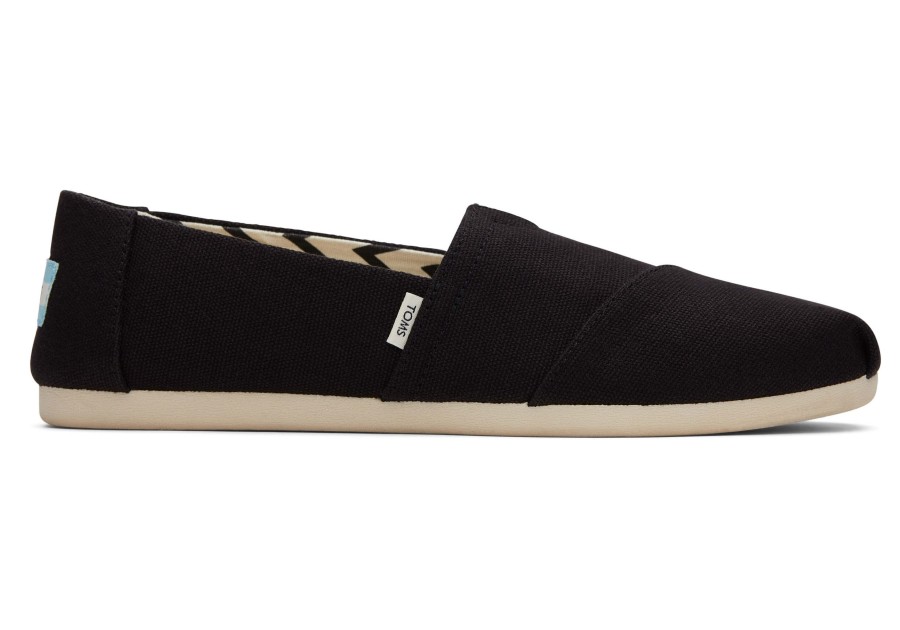 TOMS Wide Width | Alpargata Black Recycled Cotton Wide Width Black Wide