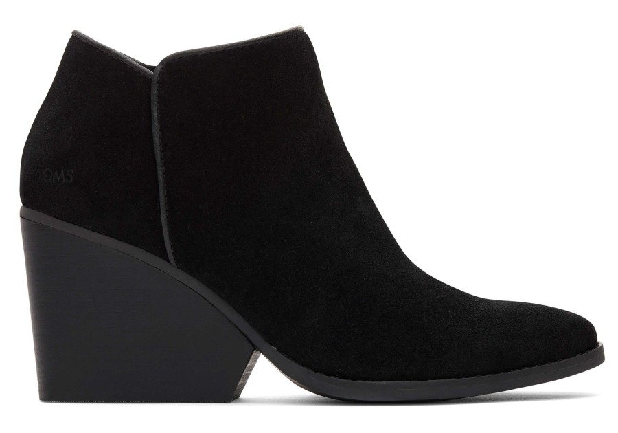 TOMS Heels & Wedges | Hadley Black Suede Heeled Boot Suede Black