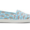 TOMS | Youth Alpargata Rainbows Kids Shoe Blue Glow