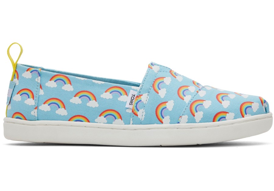 TOMS | Youth Alpargata Rainbows Kids Shoe Blue Glow