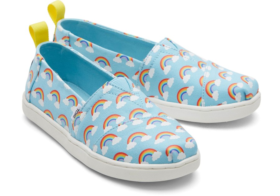 TOMS | Youth Alpargata Rainbows Kids Shoe Blue Glow