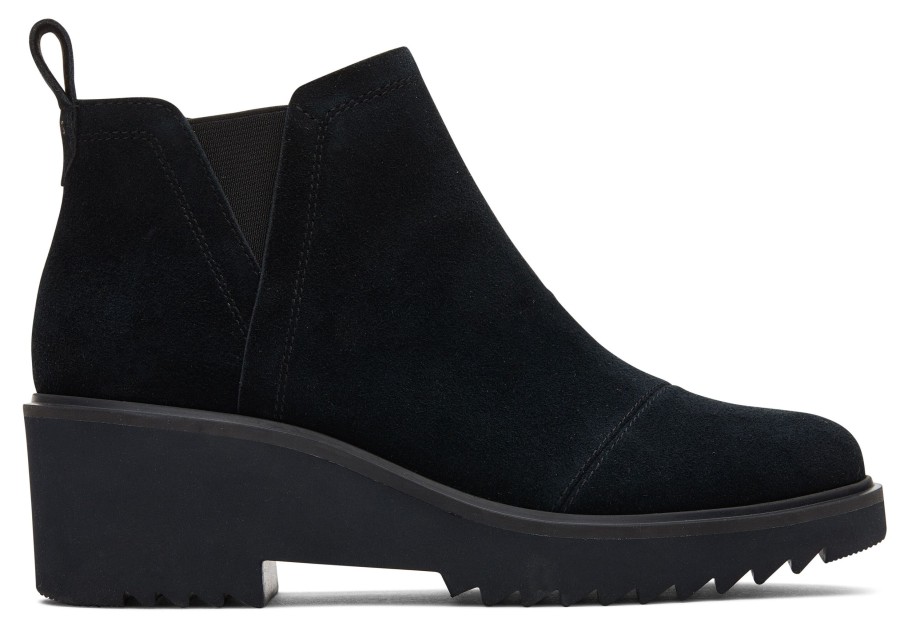 TOMS Dress Casual | Maude Wedge Boot|Maude Wedge Boot Black Suede