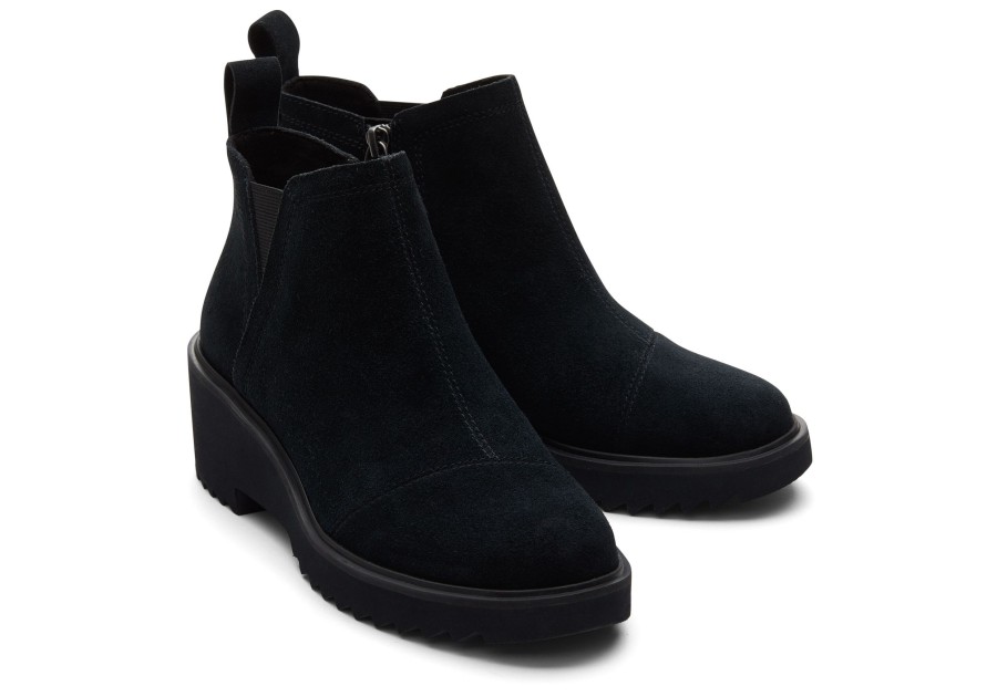 TOMS Dress Casual | Maude Wedge Boot|Maude Wedge Boot Black Suede