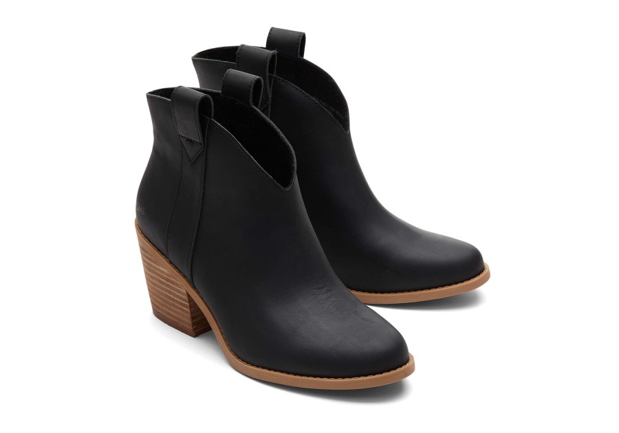 TOMS Heels & Wedges | Constance Leather Heeled Boot|Constance Leather Heeled Boot Black