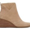 TOMS Heels & Wedges | Sutton Suede Wedge Boot Oatmeal