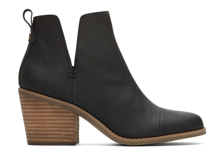 TOMS Heels & Wedges | Everly Cutout Heeled Boot Black Leather