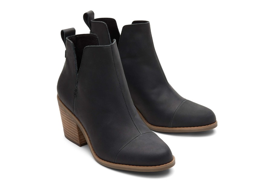 TOMS Heels & Wedges | Everly Cutout Heeled Boot Black Leather