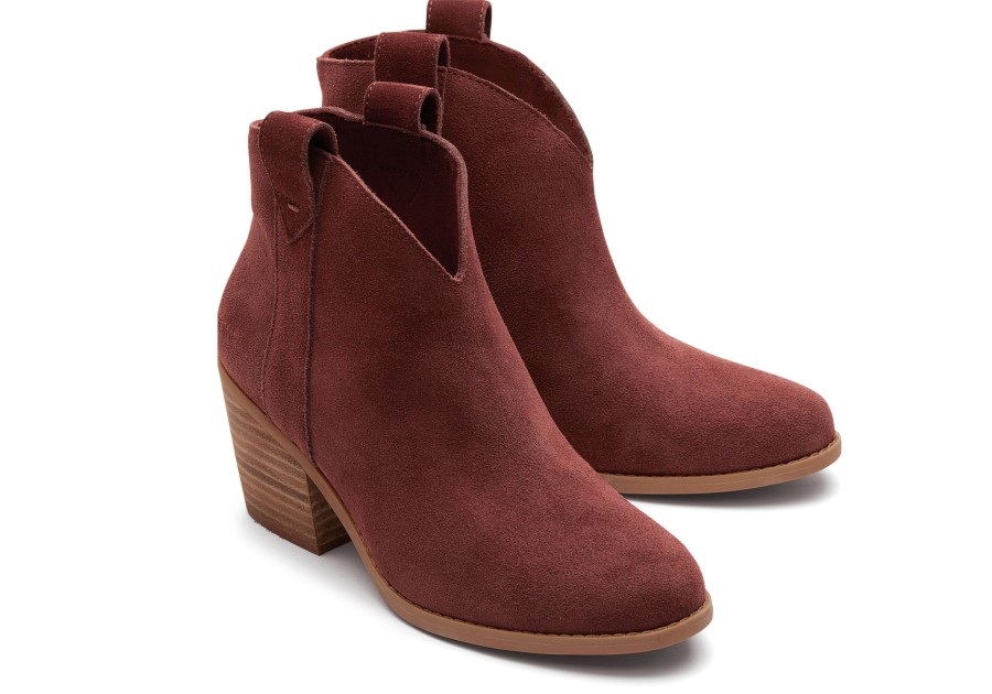 TOMS Heels & Wedges | Constance Suede Heeled Boot|Constance Suede Heeled Boot Chestnut