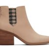 TOMS Heels & Wedges | Everly Leather Plaid Heeled Boot Sand