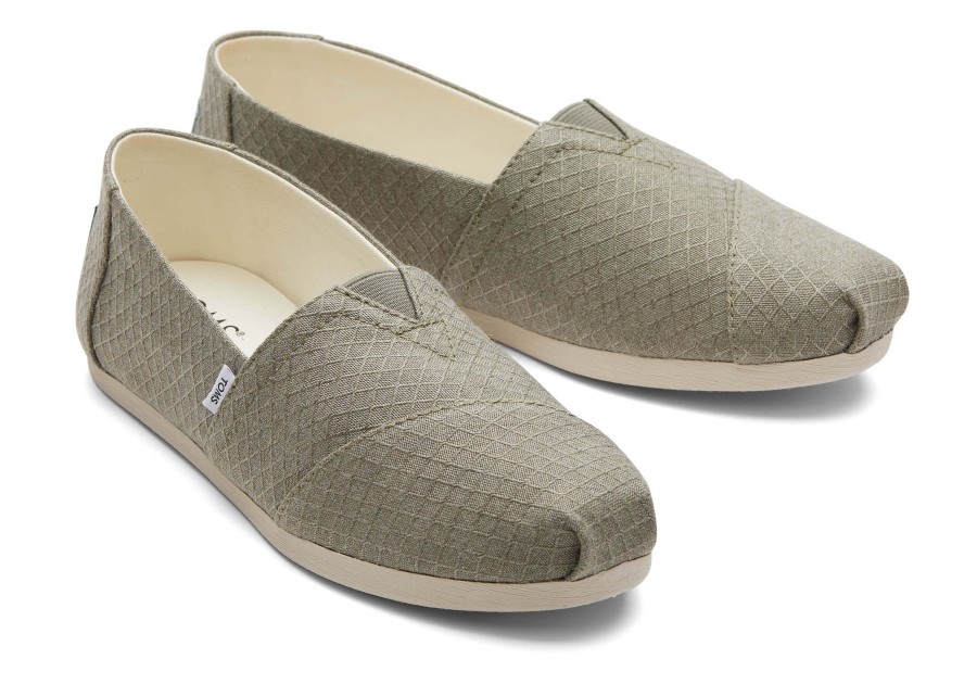 TOMS Alpargatas | Alpargata Vetiver Diamond Texture Grey Diamond