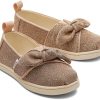 TOMS | Tiny Alpargata Bow Toddler Shoe Gold Sparkle