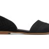 TOMS Flats | Jutti D'Orsay Black Leather Flat Black Leather Waffle