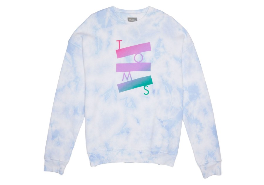 TOMS Sweatshirts | Toms Tie-Dye Fleece Crewneck Sweatshirt Blue Dye