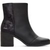 TOMS Dress Casual | Evelyn Black Suede And Plush Foil Heeled Boot|Evelyn Black Suede And Plush Foil Heeled Boot Leather Black Plush Foil