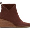 TOMS Heels & Wedges | Sutton Suede Wedge Boot Chestnut