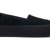 TOMS Slip Ons | Valencia Black Suede Platform Espadrille Suede Black