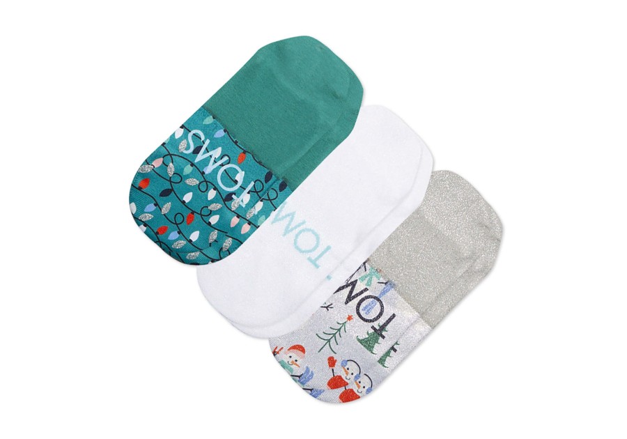 TOMS Socks | Ultimate No Show Socks Snowman 3 Pack Holiday Multi Snowmen